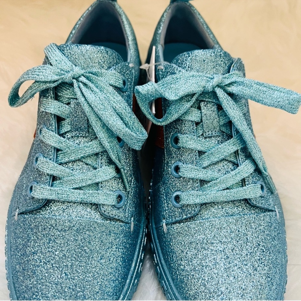 New! OPENING CEREMONY La Cienega Glitter Lace Up Platform Sneakers - Picture 8 of 16